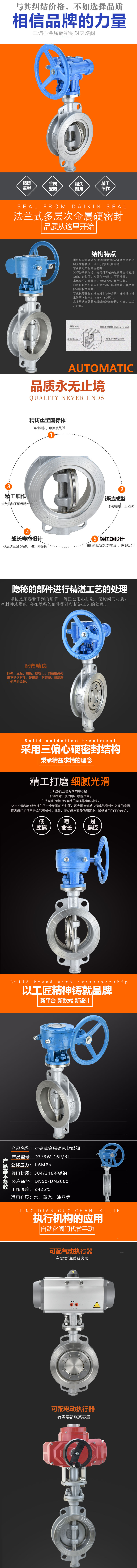 D73W不銹鋼手動(dòng)對夾式硬密封蝶閥
